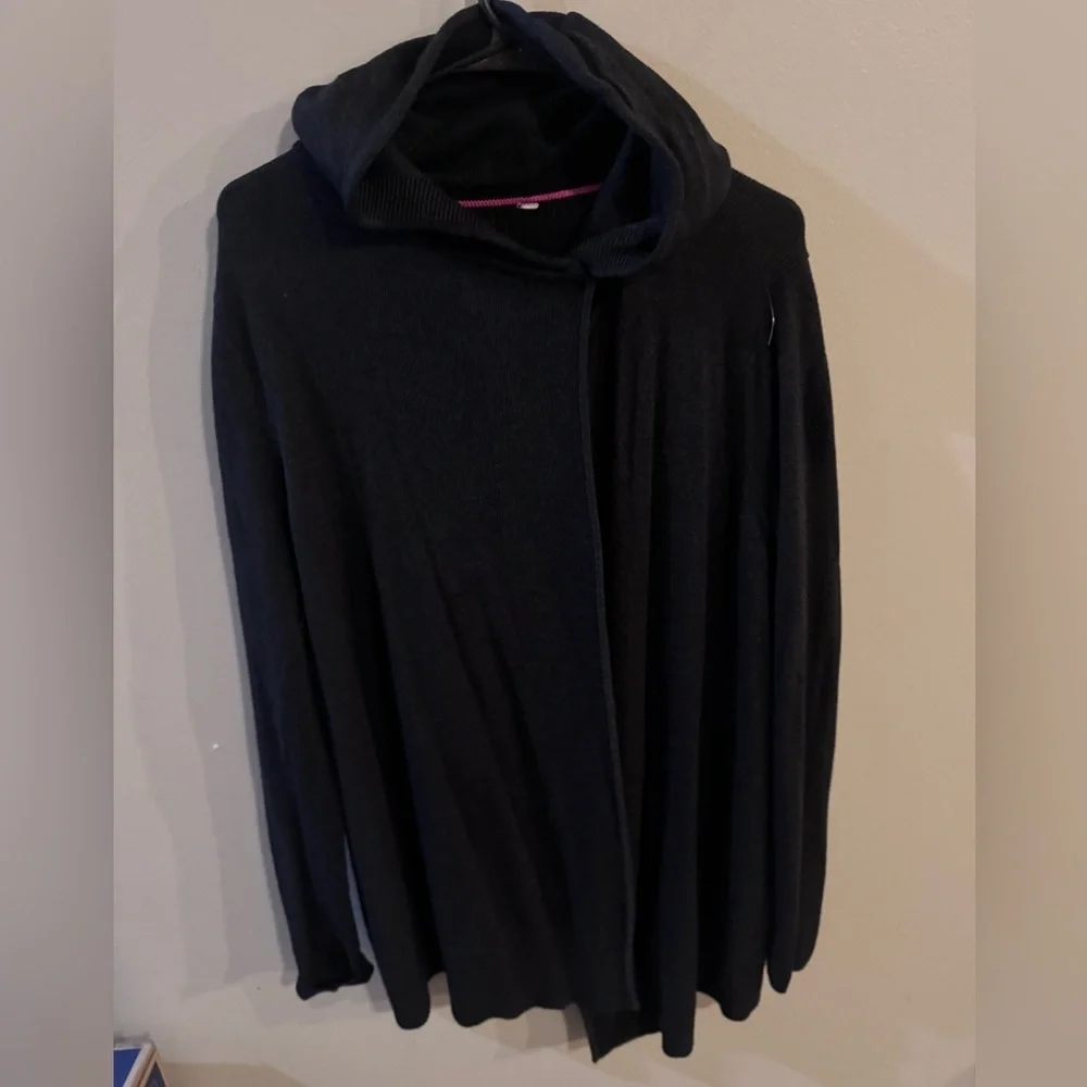 lululemon Charcoal Ribbed Hooded Wrap Cardigan